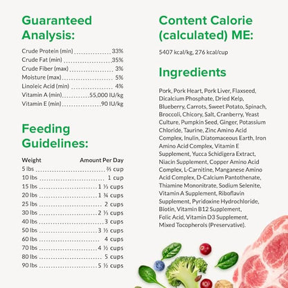 ULTIMATE PET NUTRITION Nutra Complete Raw Freeze Dried Dog Food, Veterinarian Formulated with Antioxidants, Prebiotics & Amino Acids (5 Ounce, Pork)