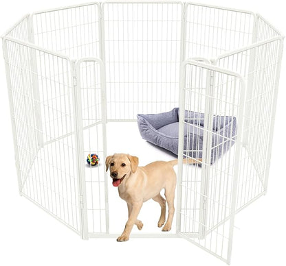 FXW Homeplus Dog Playpen for Indoor Use - Stress-Free and Safe Play, Heavy Duty 45 Inch 8 Panels Dog Pen for Large Dogs, White_atented