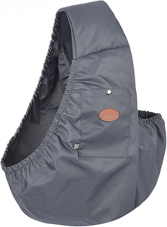 Dog Carrier Sling, Puppy Carrier Bag with Storage Pocket, Hands Free Reversible Pet Papoose Bag, Travel Safe Sling Bag, Suitable for Puppies,Small Dogs Cats Outdoor (Grey)