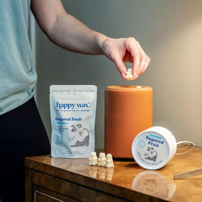 Happy Wax Sugared Fruit Scented Wax Melts for Cat Owners – Odor Eliminating, Calming, Pet-Safe, Non-Toxic, Perfect for Use with Wax Warmers - 4 oz Pouch