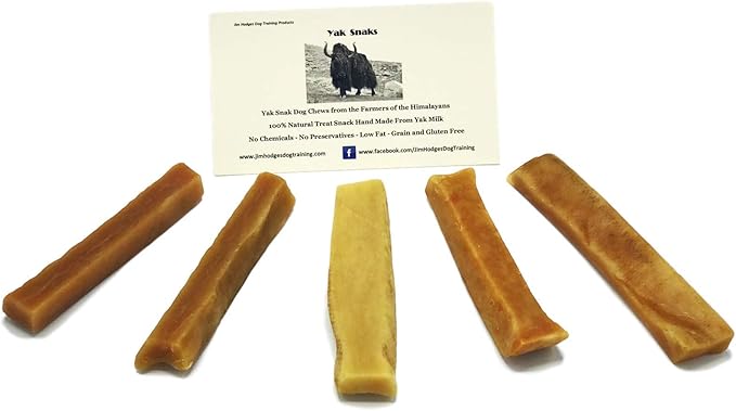 Yak Snak Dog Chews - All Natural Hard Cheese Himalayan Dog Treats - Long Lasting Dog Chews, Made from Yak Milk, Small, Medium. Large & Extra Large Sizes (Small 5-Pack)