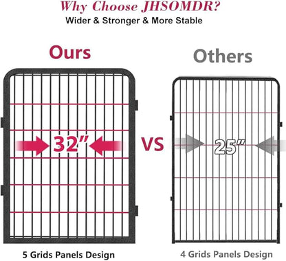 Dog Playpen, 40 inch Height 10 Panels Heavy Duty Dog Fence Pet Playpen with Door, Anti-Rust Dog Exercise Pen with Lock, Portable Pet Fence Outdoor for Yard RV Camping