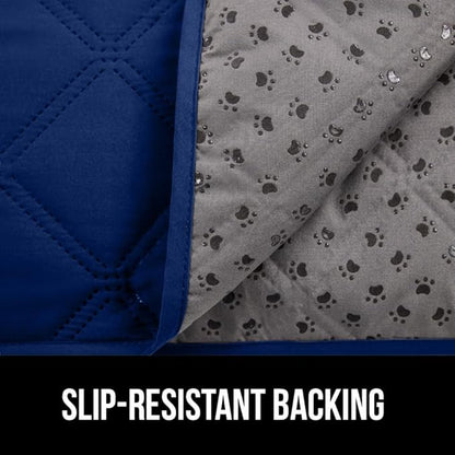 Gorilla Grip 100% Waterproof Dog Blanket, Pet Friendly Sofa Throw Essential for Small Pets, Dogs, Cats, Tear and Slip Resistant Leakproof Couch Cushion Cover for Indoor Furniture, 40x50 Navy