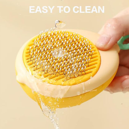 Cat Brush with Release Button, Portable Avocado Dog Brush for Shedding Massaging Grooming Dogs Cats Rabbits, Small Self-Cleaning Dog & Cat Slicker Brush for Pets with All Hair Types