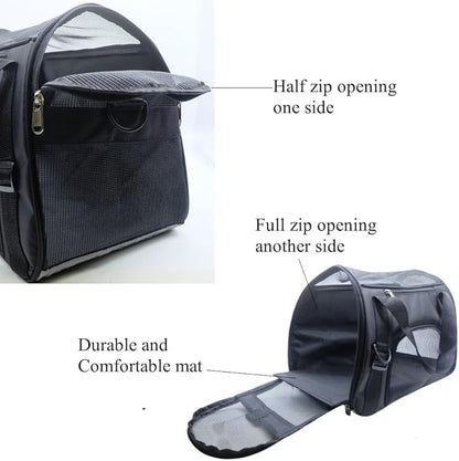 Cat Carrier,Soft-Sided Pet Travel Carrier for Cats,Dogs Puppy Comfort Portable Foldable Pet Bag Airline Approved (Small Black)
