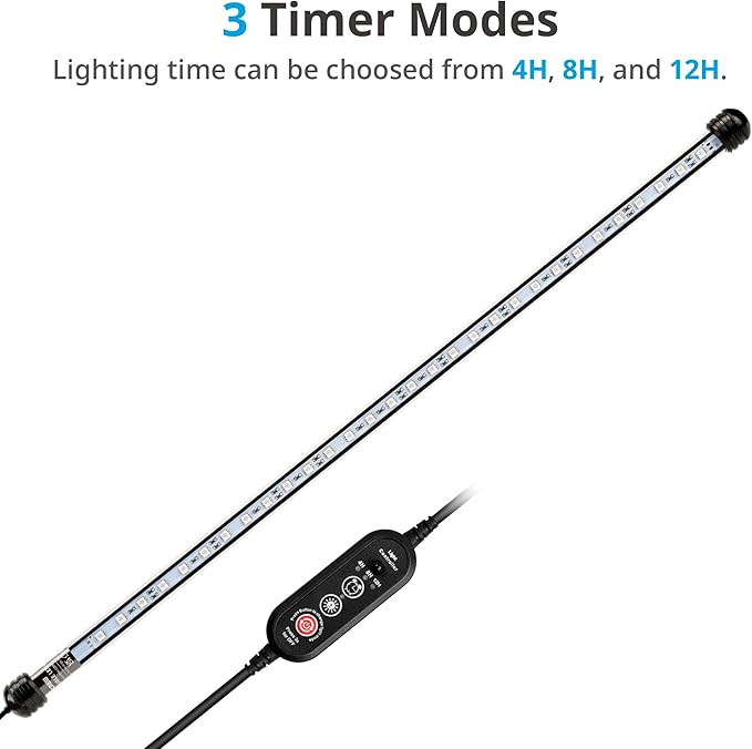 NICREW LED Aquarium Light, 23 Inches Submersible Fish Tank Light, Waterproof Underwater Light with Multicolor Option