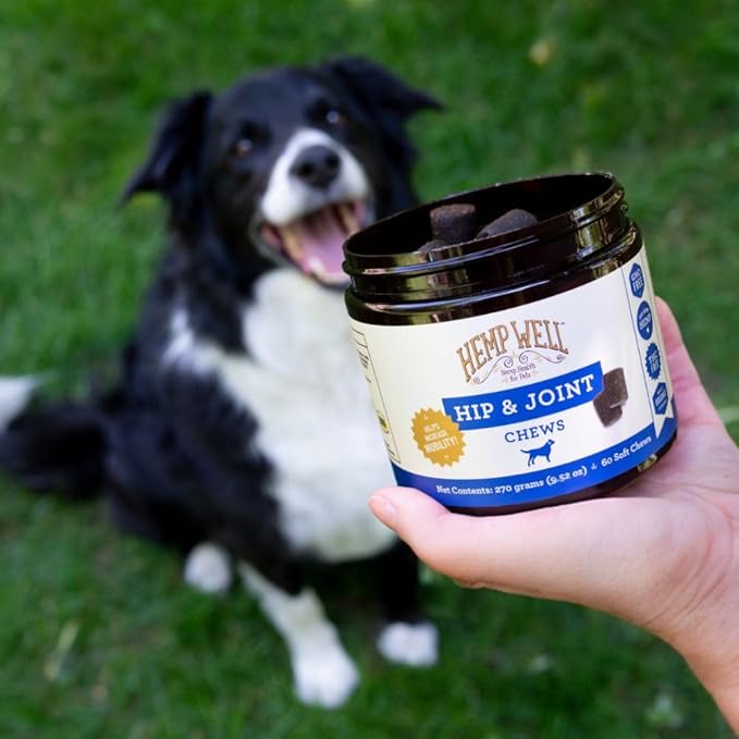 Hemp Well Hip and Joint Soft Chews  Supports Mobility and Promotes Healthy HIPS and Joints for Dogs, Organically Sourced (60 Count)