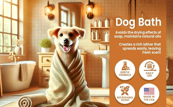 Dog Shampoo for Itchy Skin, Allergies & Odor – Calming Formula with Lavender, Rosemary & Biotin – Moisturizing & Hypoallergenic – Safe for Sensitive Skin & Puppies – 16 fl oz