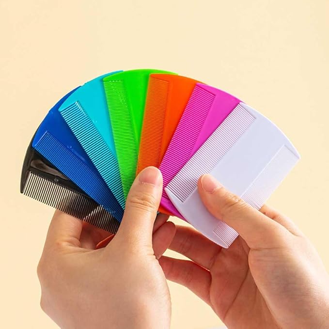 20 Pcs Plastic Pet Combs Double Sided Fine Tooth Hair Combs Pet Hair Grooming Combs for Short Hair of Pets or Humans (Assorted Colors)