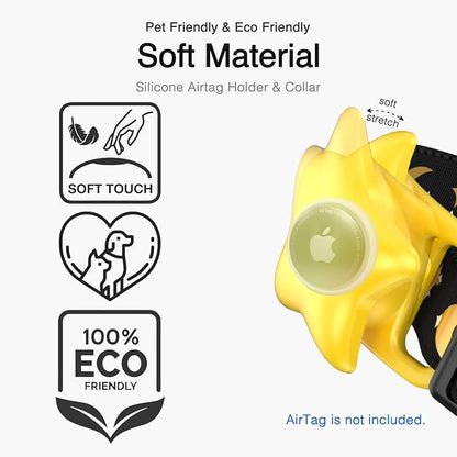 Airtag Dog Collar, Dog Collar for Large Dogs, Dog Collars for Medium Dogs, Dog Collars for Small Dogs with AirTag Holder Case, Dog GPS Tracker Collar (Black, Large)