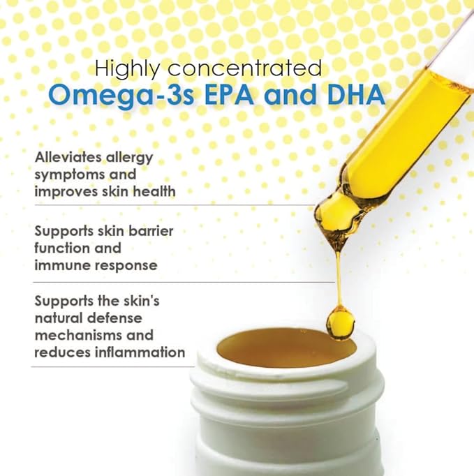 Liquid for Dogs and Cats High Potency Omega-3 and Omega-6 Fatty Acids Concentrated EPA and DHA Fish Oil Supplement Vet Formulated Made in USA Skin Coat Joint and Heart Health 8 fl oz 48 Servings