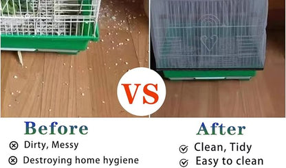 ISMARTEN Bird Cage Seed Catcher Mesh Skirt Cover, Black, Foldable, 59-98 in Circumference, 13 in Height, Prevent Scatter and Mess