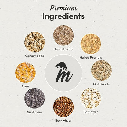 Mycelium Premium Macaw Food | High Protein & Fiber | Safe & Clean Pet Bird Food | Nut Seed Blend with Vitamins, Corn, Buckwheat, Sunflower, Peanuts & Whole Hemp Seed | Organic, Non-GMO 5 lb Bag