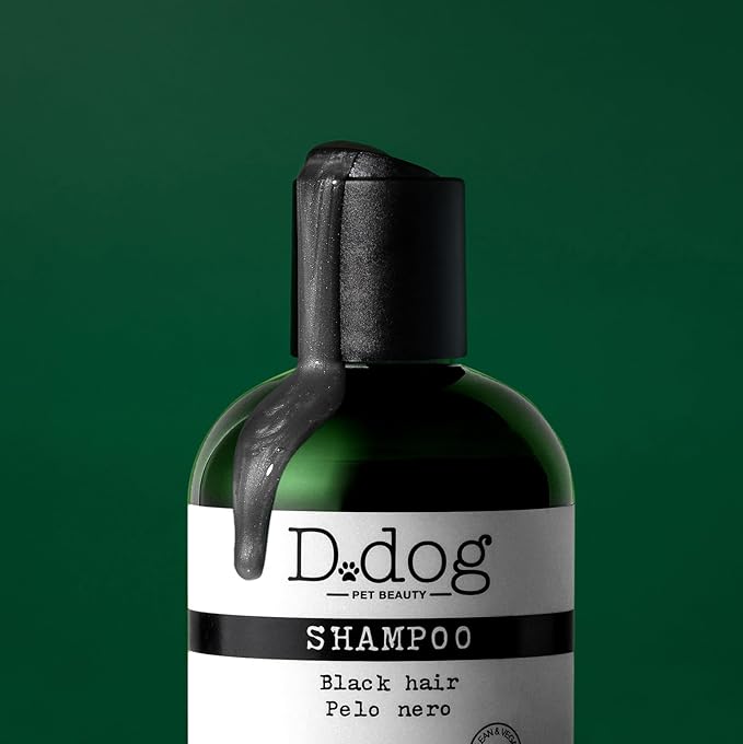Diego dalla Palma D-Dog Pet Shampoo Black Hair - Shines and Brightens Fur - Enhances Color of Black and Dark Coat - Removes Dirt and Buildup with Every Wash - Hypoallergenic and Alcohol Free - 8.5 Oz