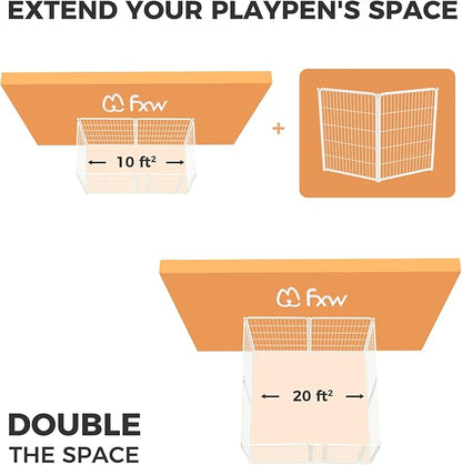 FXW Homeplus Dog Playpen for Indoor Use - Stress-Free and Safe Play, Heavy Duty 40 Inch 2 Panels Dog Pen for Medium and Large Dogs, White_atented