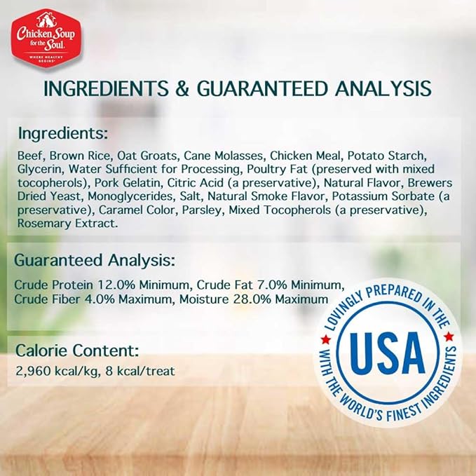 Chicken Soup For The Soul Pet Food Savory Snacks Dog Treats, Beef, 6 Ounce Bag | Soy, Corn & Wheat Free, No Artificial Flavors or Preservatives