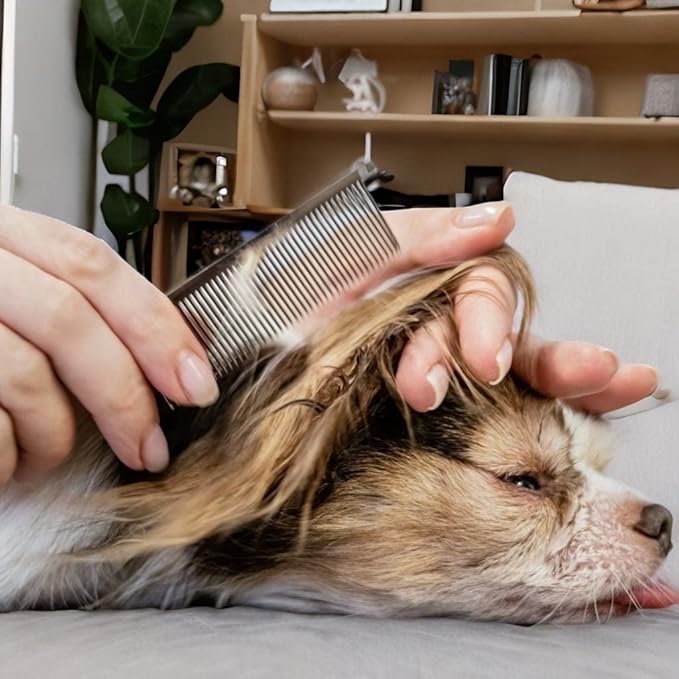 AIRY 7.5" Professional Thinning Shears Dog Grooming Blending Scissor, 20%-30% Thinning Rate Pet Grooming Thinner Blender Shears Set Includes No Traces Scissors & Steel Comb Right and Left Handers