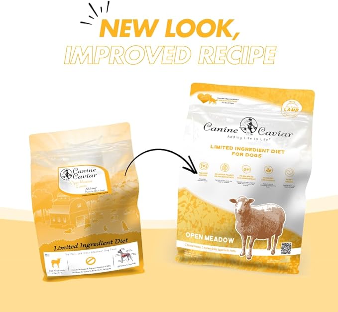 Canine Caviar - Open Meadow: Lamb & Pearl Millet Alkaline Dry Dog Food, Limited Ingredients, Gluten-Free, Based on Science & Research, Veterinary Alternative Diet (4.4 Pound Bag)
