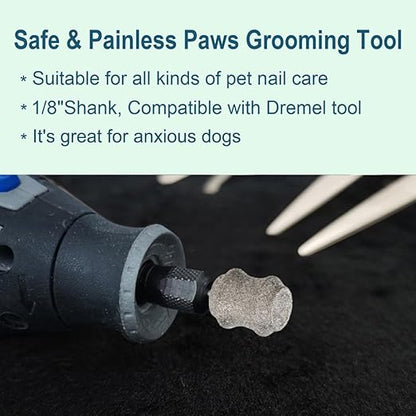 Diamond Dog Nail Grinder for Dremel - Dog Nail Grinder Attachment Bits for Large Medium and Small Dogs Cats Animals Nail Trimming (C