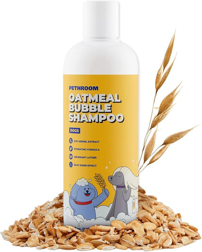 [PETHROOM] Premium Oatmeal Dog Shampoo for Itchy Sensitive Skin Relief – 500ml | Hypoallergenic Dog Shampoo with Oat, Hemp, Lavender & Milk Protein, Dry Skin Treatment, and Allergy Relief (Oatmeal)