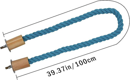 2 Pack Bird Rope Perch & Swing, Bird Cage Stand Pole Accessories, Climbing Toy for Parrot, Parakeet, Budgies, Cockatiels & Lovebirds (39.37"/100 cm)
