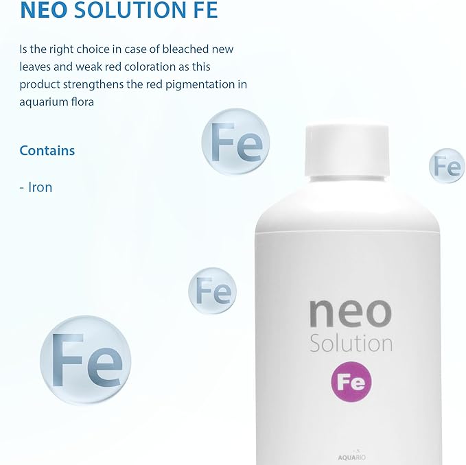 Plant Fertilizer for Aquarium Plants - Liquid Iron Fertilizer for Aquarium Plants - Boosts Red Color & Supports Healthy Growth for Aquarium Plants - Neo Solution Fe, 300ml