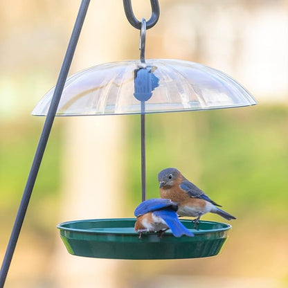 Kingsyard Adjustable Platform Bird Feeder for Outdoors Hanging, Metal Tray Bird Feeder with Dome Top, Attract Bluebirds Cardinals Goldfinches (Green)