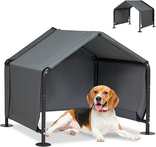 Dog Shades for Outside - Outdoor Dog Kennel for Small Dogs, 29.53_25.59_25.59 Outdoor Sun Rain Canopy Pet House, Waterproof Pet Canopy Shelter for Small Animals with Ground Nails