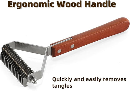 Dog Rake for Undercoat & Stainless Steel Shedding Comb for Long Hair Dogs and Cats Undercoat Rake Grooming Tool Set for Large Dog Horse Cat