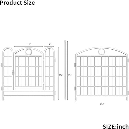 24" H Dog Crate Dog Playpen 8 Panels Furniture Heavy Duty Dog Fence Door with Side Openings,for Large Medium Small Dogs Indoor Outdoor Foldable Pet Exercise Pen,Black