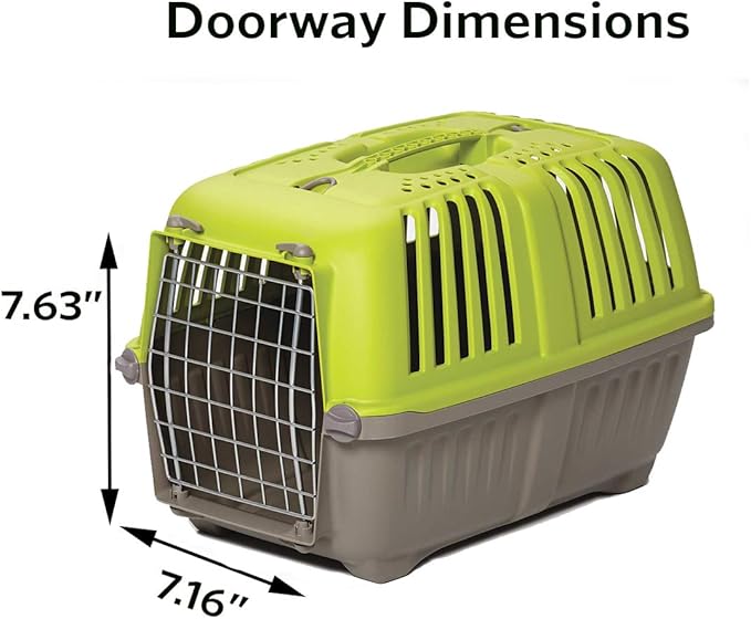 MidWest Homes for Pets Pet Carrier: Hard-Sided Dog Carrier, Cat Carrier, Small Animal Carrier in Green | Inside Dims 17.91L x 11.5W x 12H & Suitable for Tiny Dog Breeds