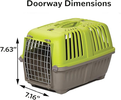 MidWest Homes for Pets Pet Carrier: Hard-Sided Dog Carrier, Cat Carrier, Small Animal Carrier in Green | Inside Dims 17.91L x 11.5W x 12H & Suitable for Tiny Dog Breeds
