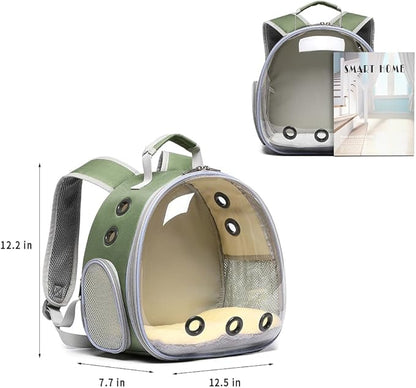 Bunny Carrier, Guinea Pig Carrier,Small Animal Carrier Backpack for Rabbit,Bearded Dragon, Lizard,Hamster,Kitten. Breathable Pet Travel Cage Bag (Army Green)