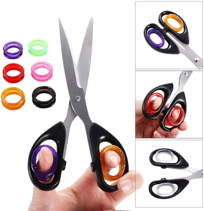 5Pcs Soft Silicone Scissors Finger Rings Grips Inserts Grooming Shear Thumb Inserts Finger Protector Shears Ring Scissor Accessories