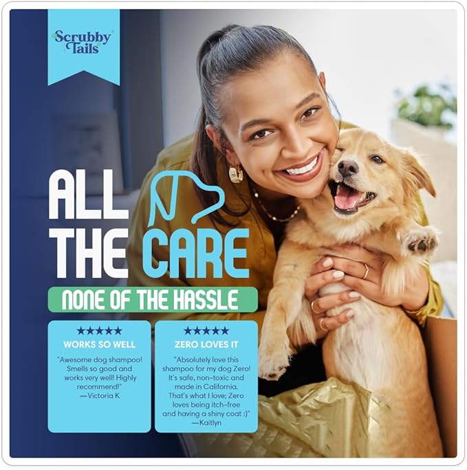 Organic Dog Shampoo - Puppy Oatmeal Shampoo for Itchy Skin Relief - Hypoallergenic for Sensitive Skin,for Dogs of All Ages,Deodorizes Smelly Dogs,Tearless,Made in USA, 16oz (Unscented)