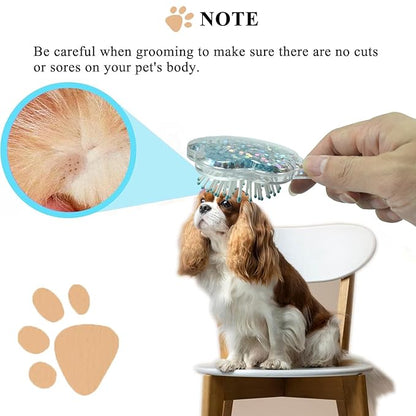 Soft Dog Brush for Small Dogs | Gentle Puppy Brush for Yorkies, Shih Tzus, Maltipoos & Maltese | Pet Hair Removal with Soft Bristles | Dog Brush for Shedding (Glitter Blue)