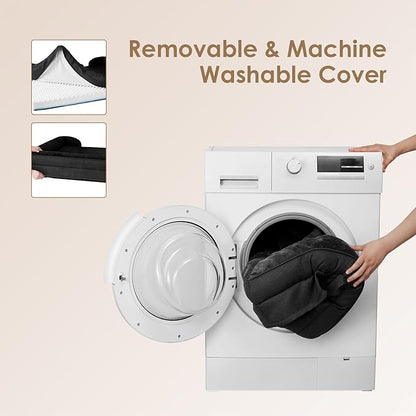 EHEYCIGA Orthopedic Dog Beds for Large Dogs, Waterproof Memory Foam Large Dog Bed with Sides, Non-Slip Bottom and Egg-Crate Foam Large Dog Couch Bed with Washable Removable Cover, Black