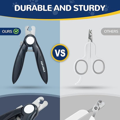 PUP&PALS Large/Medium Dog Nail Clipper with Sharp Stainless Steel Blade, Anti-Slip Grip and Heavy Duty Design Dog Nail Trimmersï¼_asy Cutting for Thick Claws and Toenails