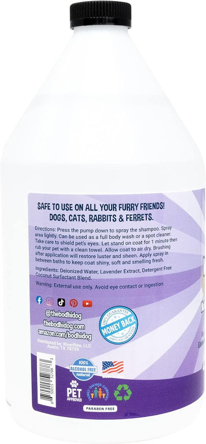 Bodhi Dog Waterless Shampoo - Natural Dry Shampoo for Dogs & Cats - Neutralizes Pet Odor - No Rinse Required - Made of Natural Extracts - Safe for Sensitive Skin - Made in USA - Lavender (1 Gallon)