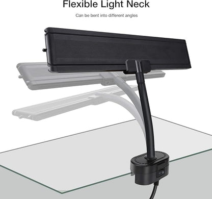 IREENUO Aquarium LED Light, Full Spectrum Fish Tank Clip on Light with Remote, Color Changing Lighting for Reef Coral Aquatic Plants and Fish Keeping (10W（11.8inch）)