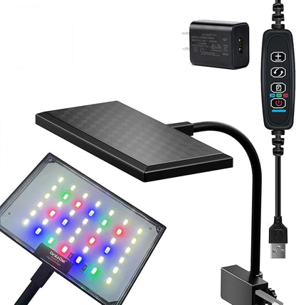 Aquarium Light, 3 Mode Clip on Fish Tank Light with Timer Function, Full Spectrum Aquarium Plant Light, Adjustable Brightness, for 8-16 Inch Fish Tank