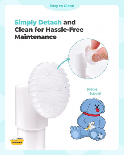 [PETHROOM] CleanPaws Foaming No-Rinse Dog Paw Wash | Quick-Dry, Non-Sticky & Deodorizing | Silicone Bristle Brush | Moisturizing & Hypoallergenic | Waterless Paw Cleaner for Dogs & Cats (2.87 fl oz.)