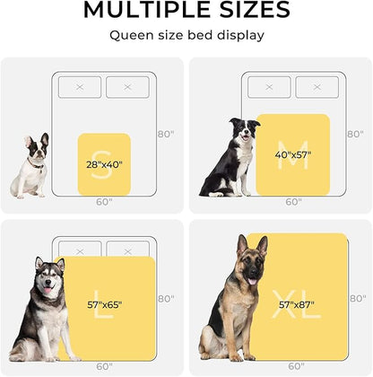 Luciphia Waterproof Bed Blanket Washable,Soft Sherpa Fleece Puppy Reversible Throw Blankets for Medium Large Dog Cat,Furniture Cover Protector Couch from Liquid Pee and Pet Fur,Pink White,85" x 57"