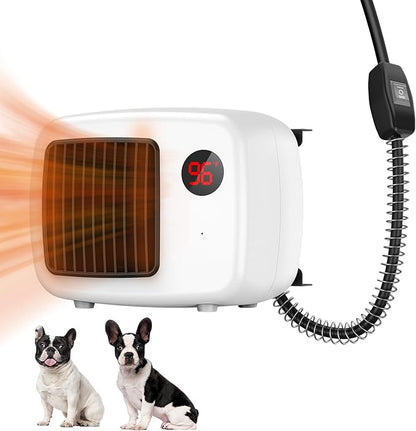 Dog House Heater for Outdoor & Indoor Use - 600W/300W Safe & Efficient Heating for Pet Houses, Chicken Coops, Rabbit Hutches - Wall-Mounted Design with Overheat Protection & Anti-Chew Cord (white)