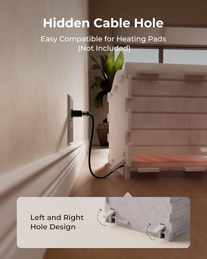 Apasiri Cat Beds for Indoor Cats: Innovative Polyester Fiber Cat House, Cat Bed Cave for Indoor Cats, Ultra-Strong Load-Bearing Capacity, Sturdy and Scratch-Resistant, Compatible with Heating Pads