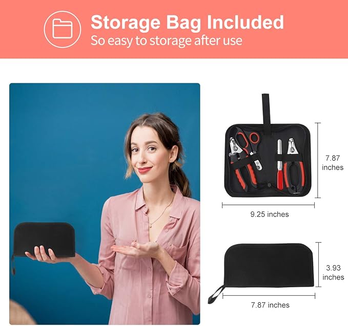 Dog Nail Clippers Trimmer Set, Quick Safety Guard to Avoid Over-Cutting, Stainless Steel Razor Sharp Blades, Sturdy Non-Slip Handles, Storage Case and Nail File, Professional Pet Grooming