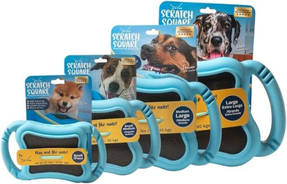 De' Vora Scratch Square - Dog Nail Scratch Board Treat Box | 5 in 1 Dog Scratch Pad for Nails | Dog Nail Scratch Board with Treat Box | Scratch Pad for Dogs Nail File | Dog Scratch Board for Nails M/L