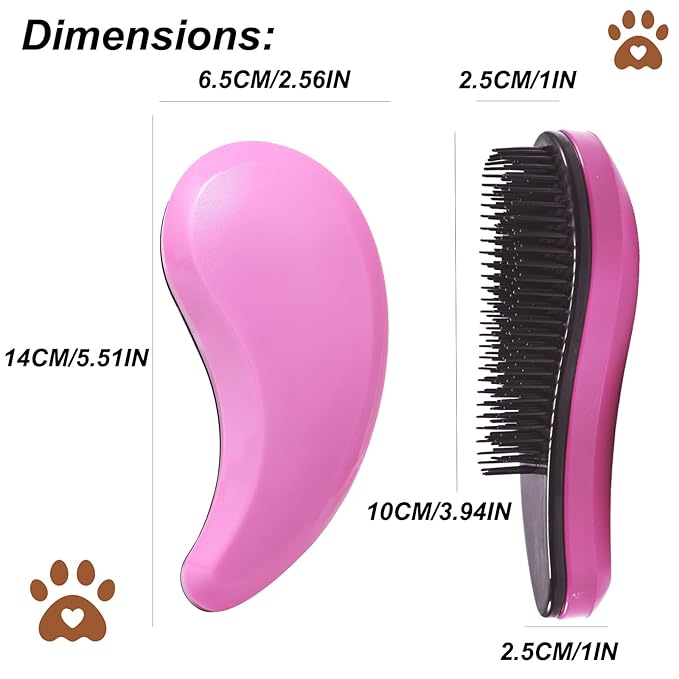 Puppy Brush, Soft Dog Brush for Grooming, Puppy Hair Remover Brush Comb, Grooming Tool for Poodles, Teddy, Yorkies, Maltese, Shih Tzu, Chihuahua, Pink