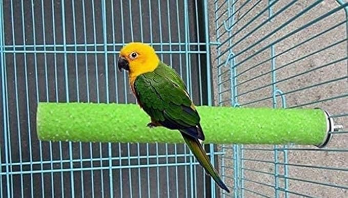 4 PCS Bird Perch Stand Toy Parrot Wooden Stand Platform Colorful Sand Paw Grinding Stick Trim Beak for Small Medium Parakeet Cockatiel Cockatoo Conure Lovebird Finch Cage Accessories