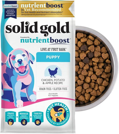 Solid Gold Chicken Dry Puppy Food - W/Real Chicken & Potato - Grain Free & Gluten Free Puppy Dog Food w/Probiotics for Gut Health & Digestion - Healthy Kibble for Puppies - Nutrientboost - 3.75 LB
